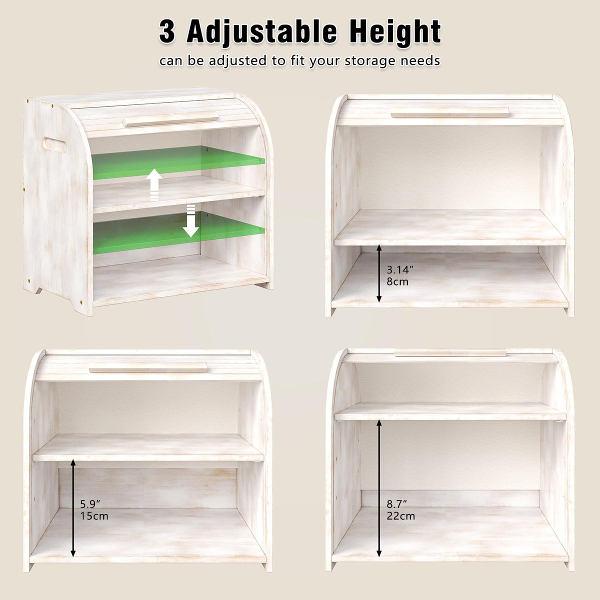 Bamboo Roll Top Bread Box J82898