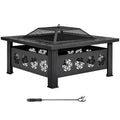 32 Inch Square Wood Burning Fire Pit Table A15671