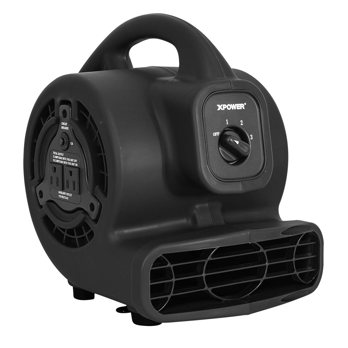 138 W 600 CFM Centrifugal Air Mover, Carpet Dryer, Floor Fan, Blower, Black P8405