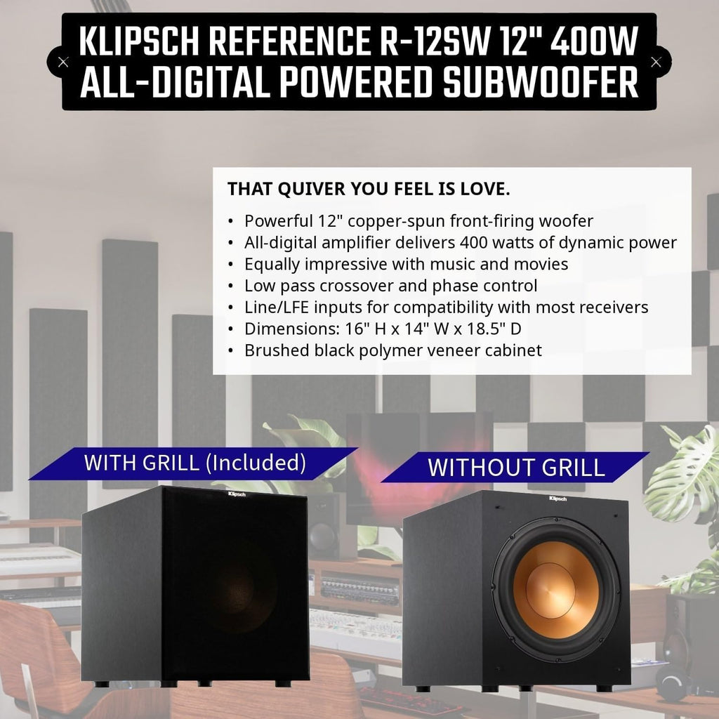 Dolby Atmos Floorstanding Speaker (Pair) + 12″ Subwoofer O4999