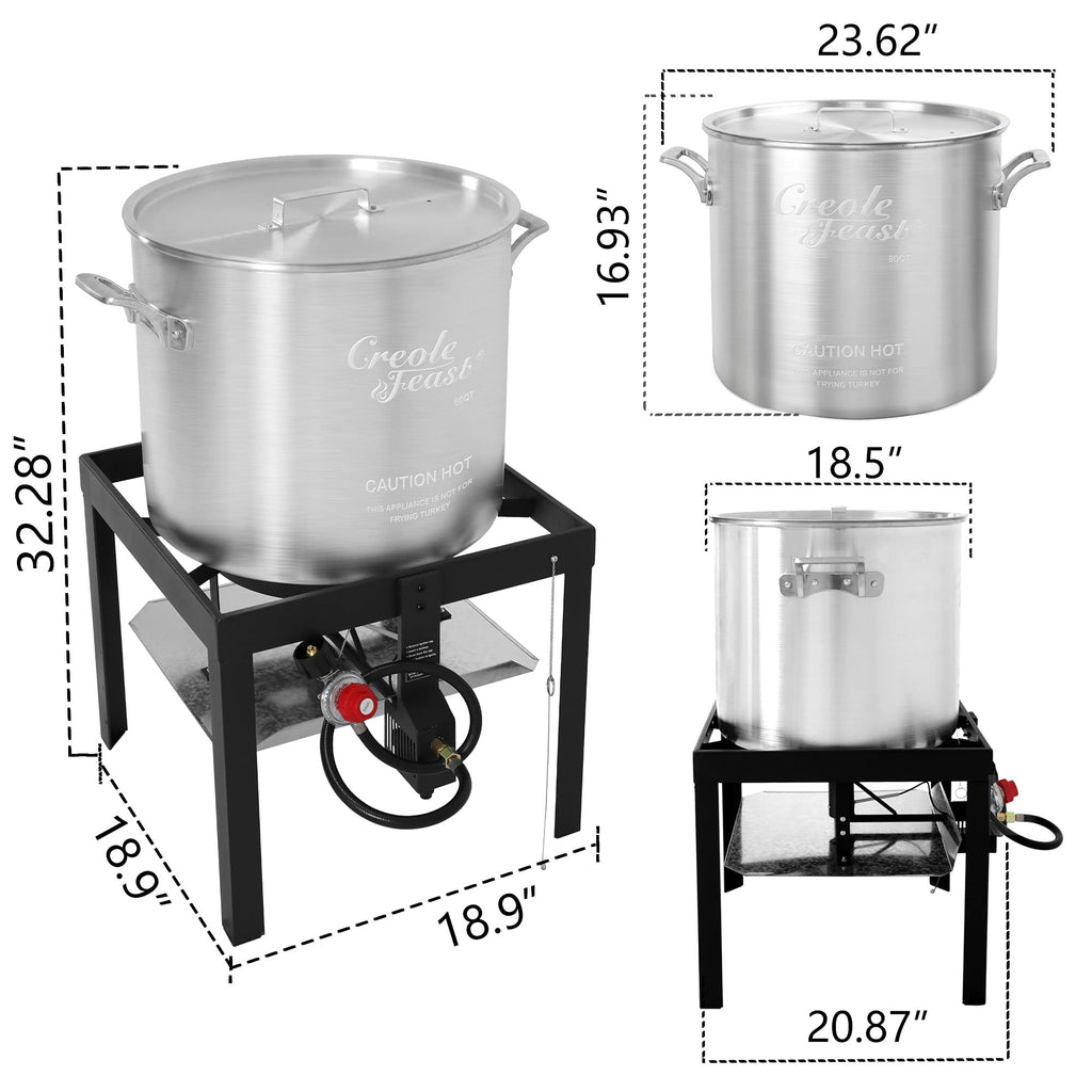 60 Qt. Seafood Boil Pot with Basket and Burner G1467