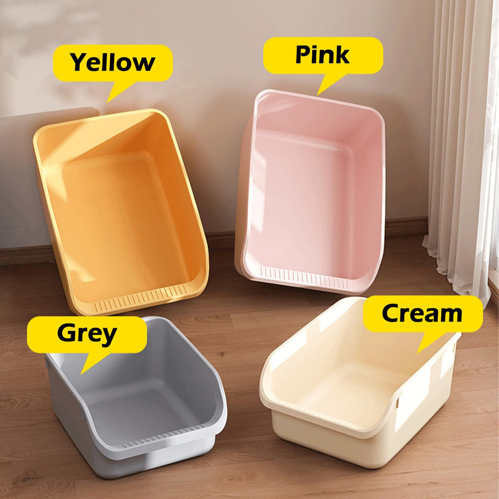 Large Cat Litter Box with High Sides and Low Entry V437102