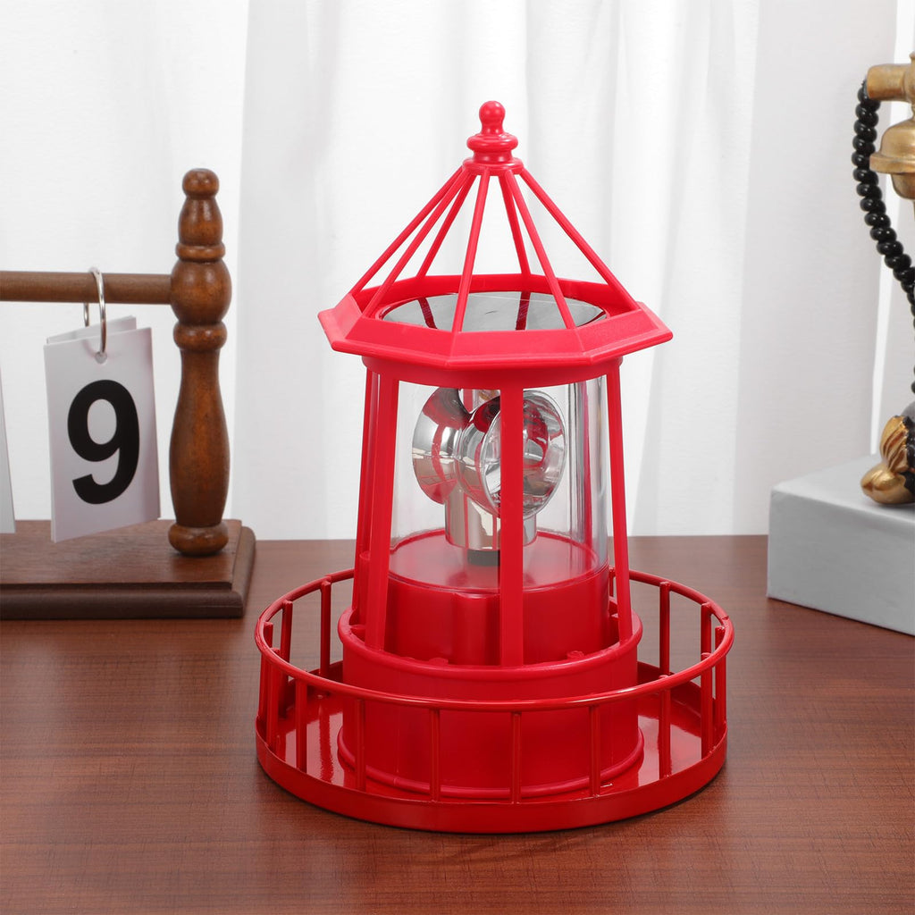 Rotating Metal Solar Lighthouse R9732