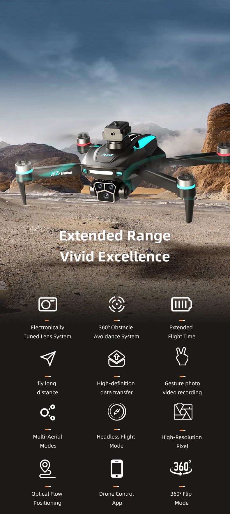 Foldable 1080P Camera Drone with 2 Batteries Y210