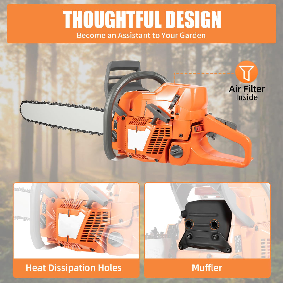 24" 72CC Gas Powered Chainsaw M520