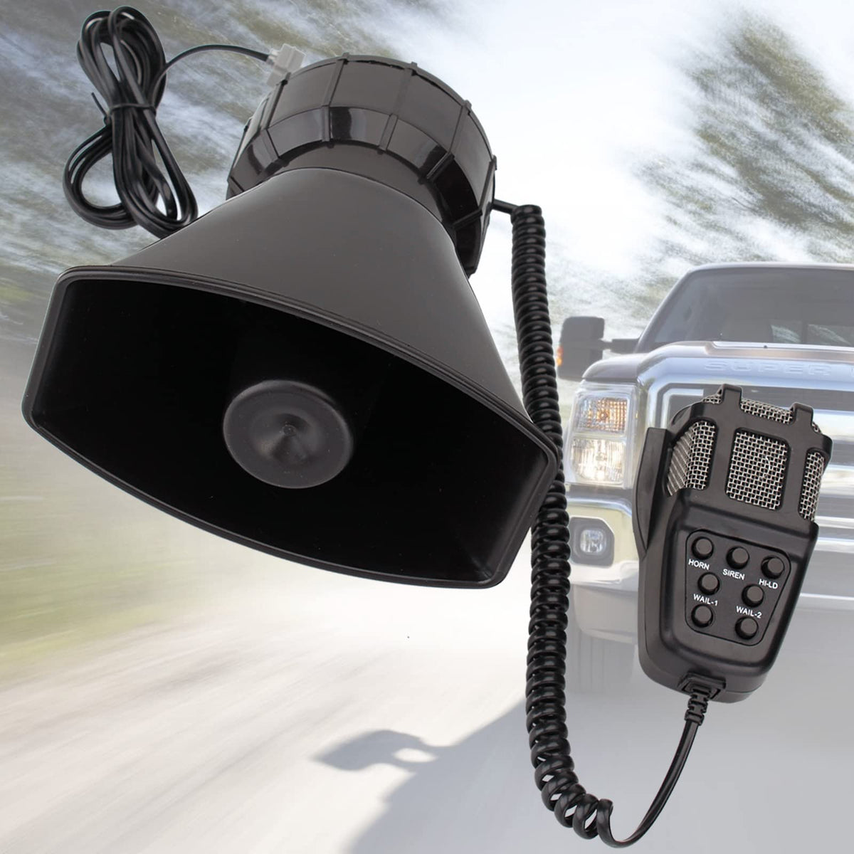 12V 100W 7 Tone Horn Siren PA System N29124