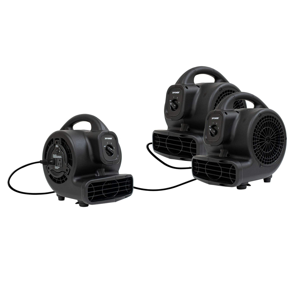 138 W 600 CFM Centrifugal Air Mover, Carpet Dryer, Floor Fan, Blower, Black P8405