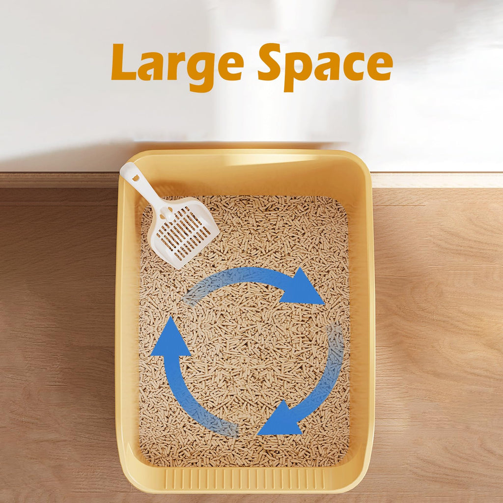 Large Cat Litter Box with High Sides and Low Entry V437102