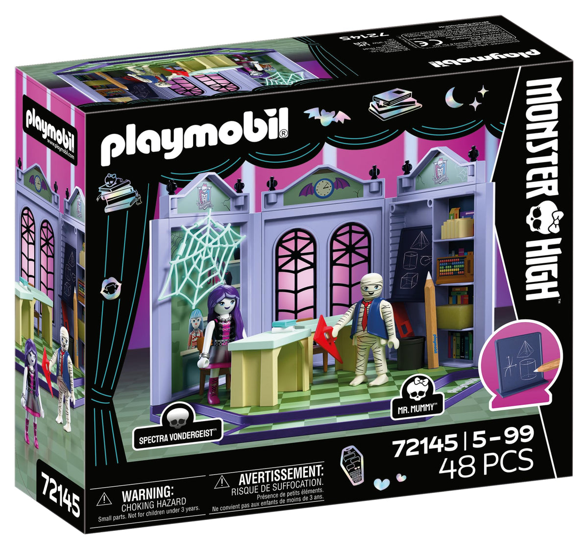 Monster High Classroom Playset with Blackboard & Glow‑in‑the‑Dark Spider Web A126440