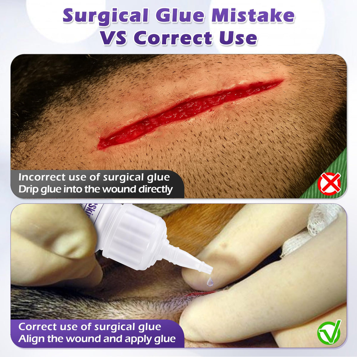 3ml Veterinary Surgical Skin Glue with 10 Applicators H9116