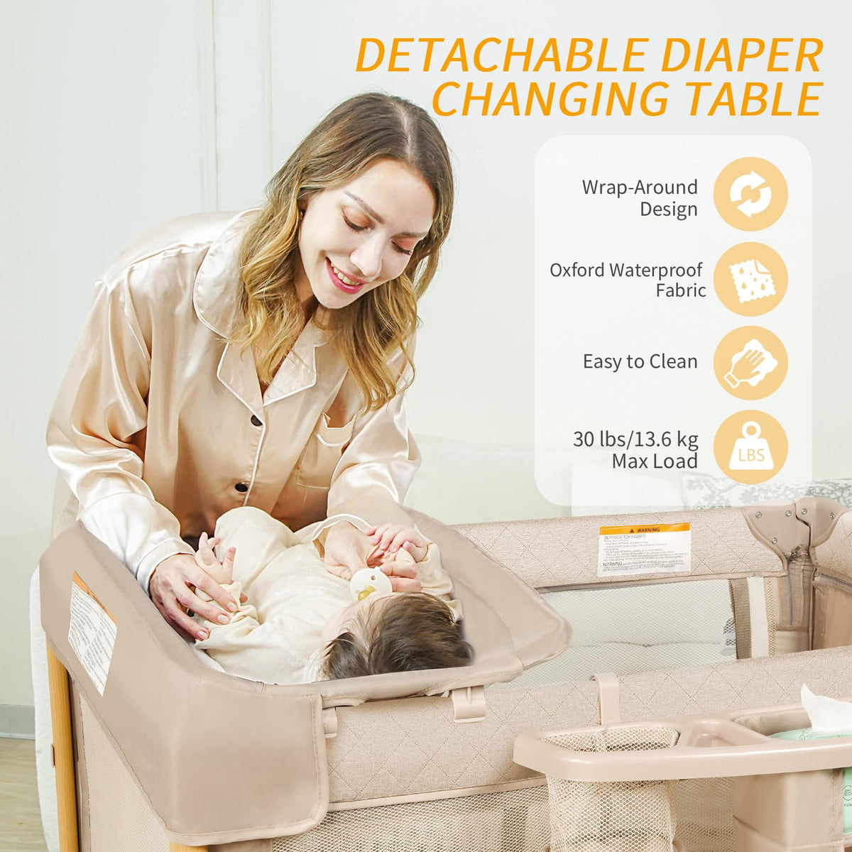 5-in-1 Foldable Baby Bassinet Playpen K1902