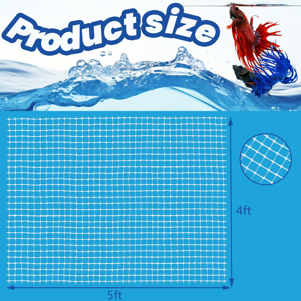 4 x 5 feet Clear Mesh Netting Aquarium Lid M761