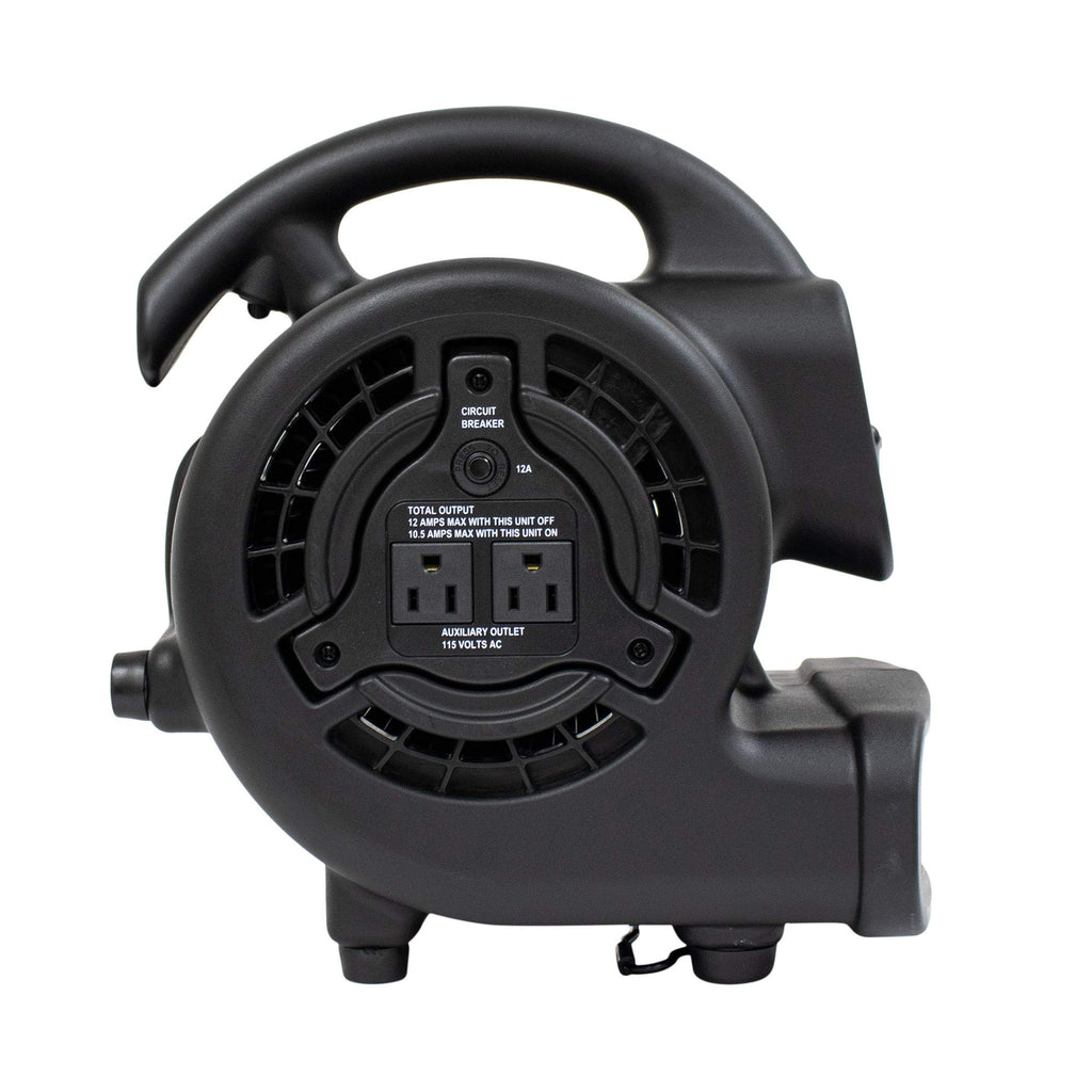 138 W 600 CFM Centrifugal Air Mover, Carpet Dryer, Floor Fan, Blower, Black P8405