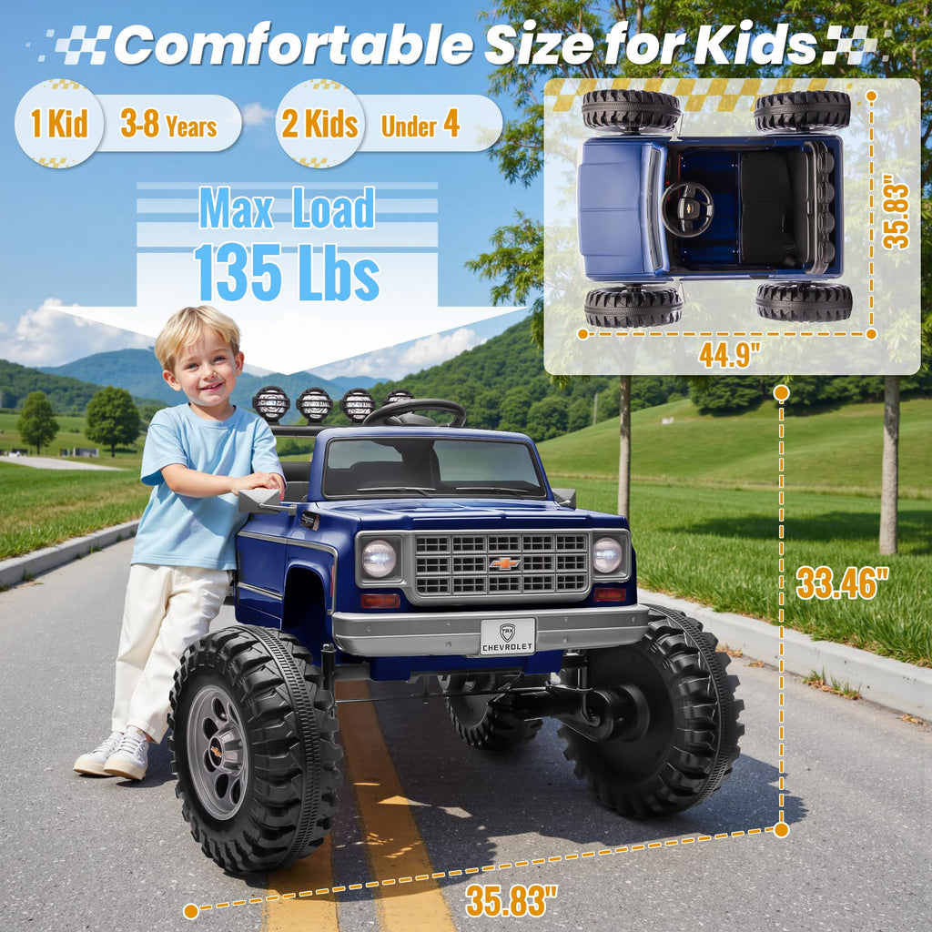24V Blue 4WD Ride on Monster Truck Car X3690