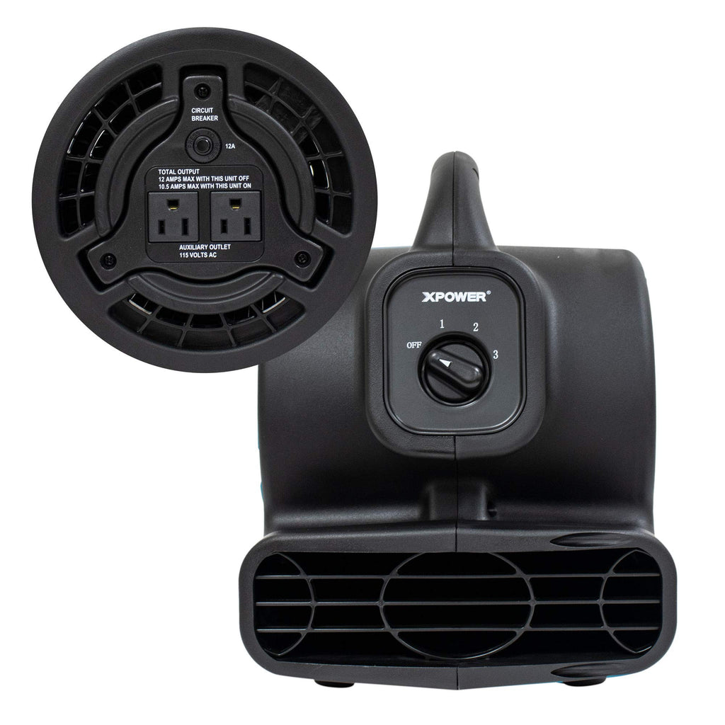 138 W 600 CFM Centrifugal Air Mover, Carpet Dryer, Floor Fan, Blower, Black P8405