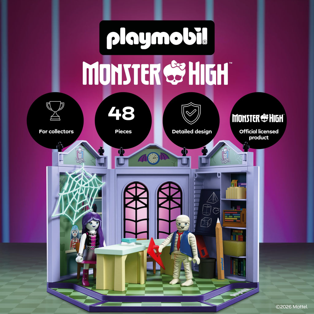 Monster High Classroom Playset with Blackboard & Glow‑in‑the‑Dark Spider Web A126440