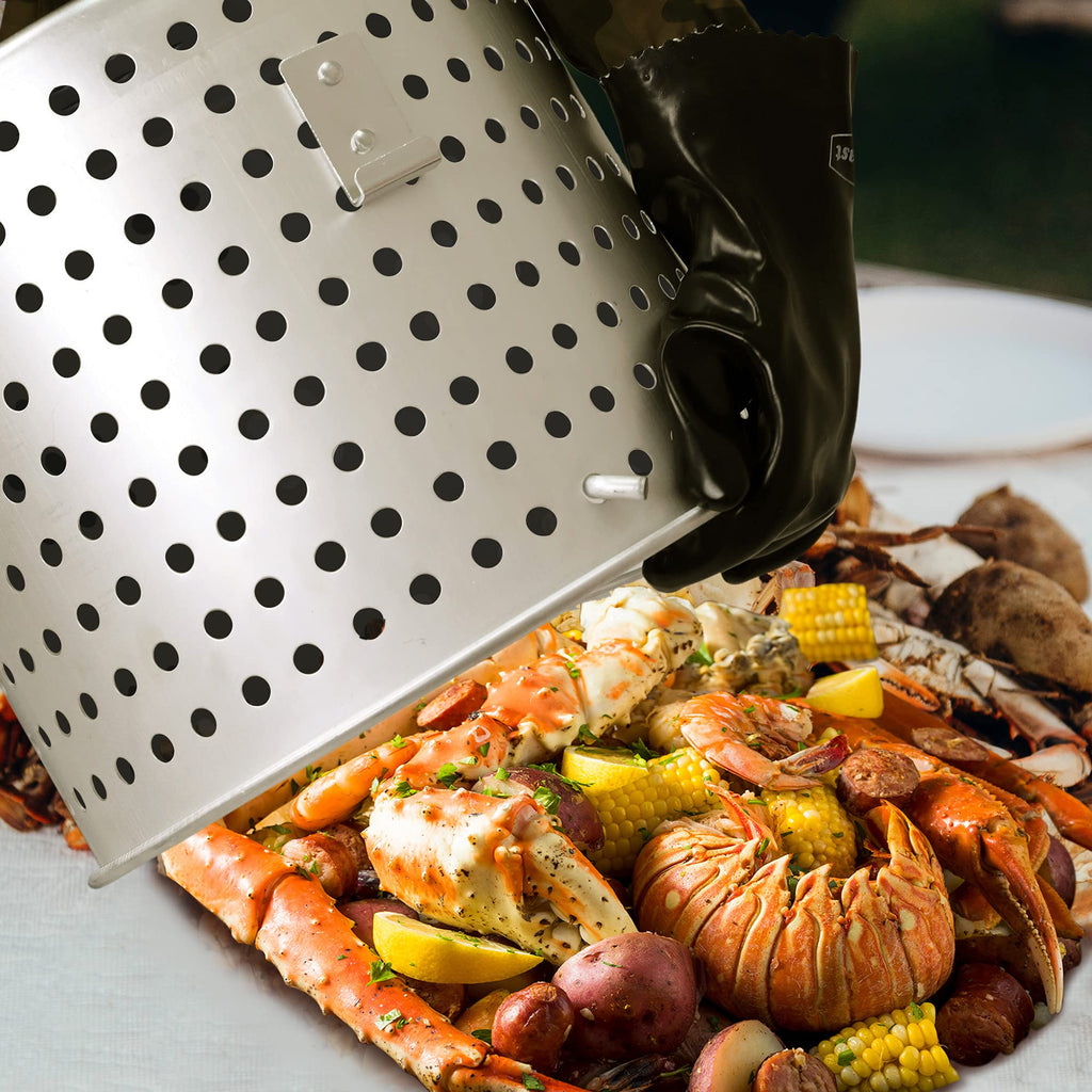 60 Qt. Seafood Boil Pot with Basket and Burner G1467