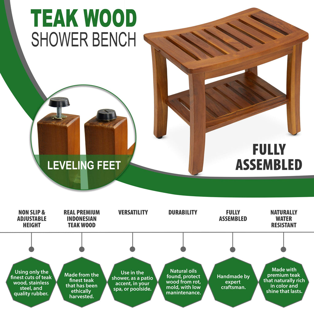 Teak Shower Bench & Stool P936