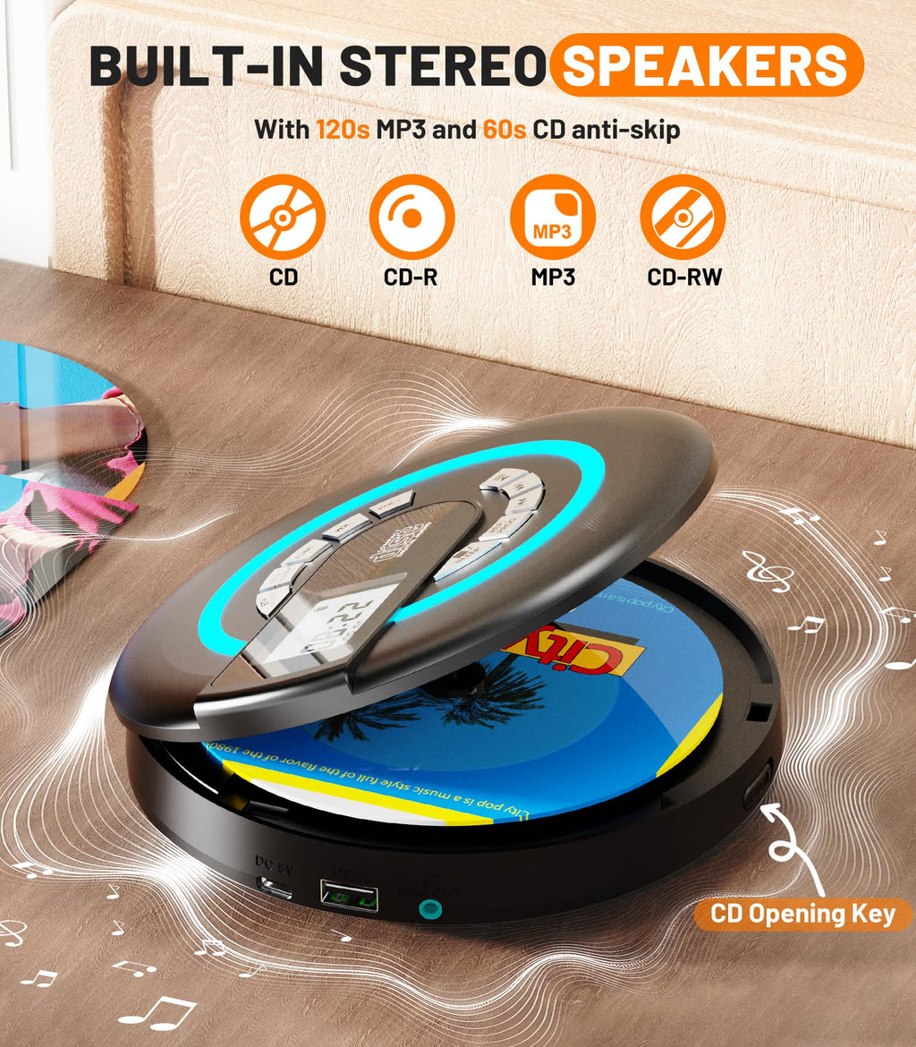 Portable CD Player with Speaker Bluetooth W402981