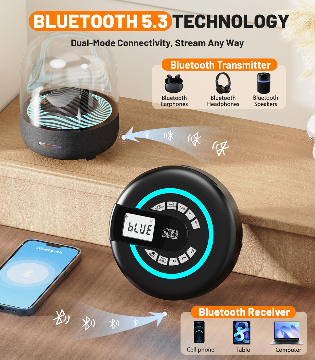 Portable CD Player with Speaker Bluetooth W402981