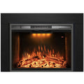 Black Electric Fireplace Insert with Metal Trim Kit, 45" W x 32" H E6147