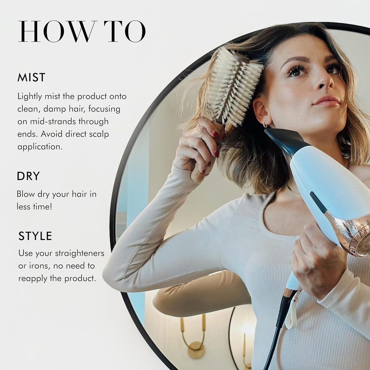 Blow Dry Spray with Heat Protection and Frizz Control 4 fl oz W5060