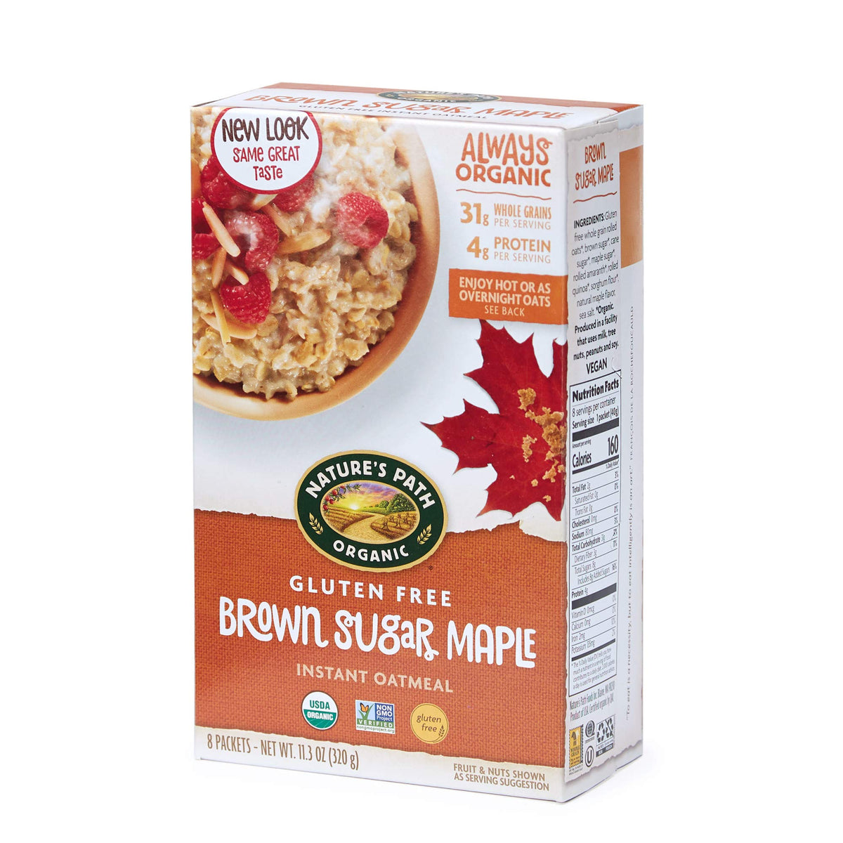 Organic Gluten Free Brown Sugar Maple Instant Oatmeal 32 Packet O75610