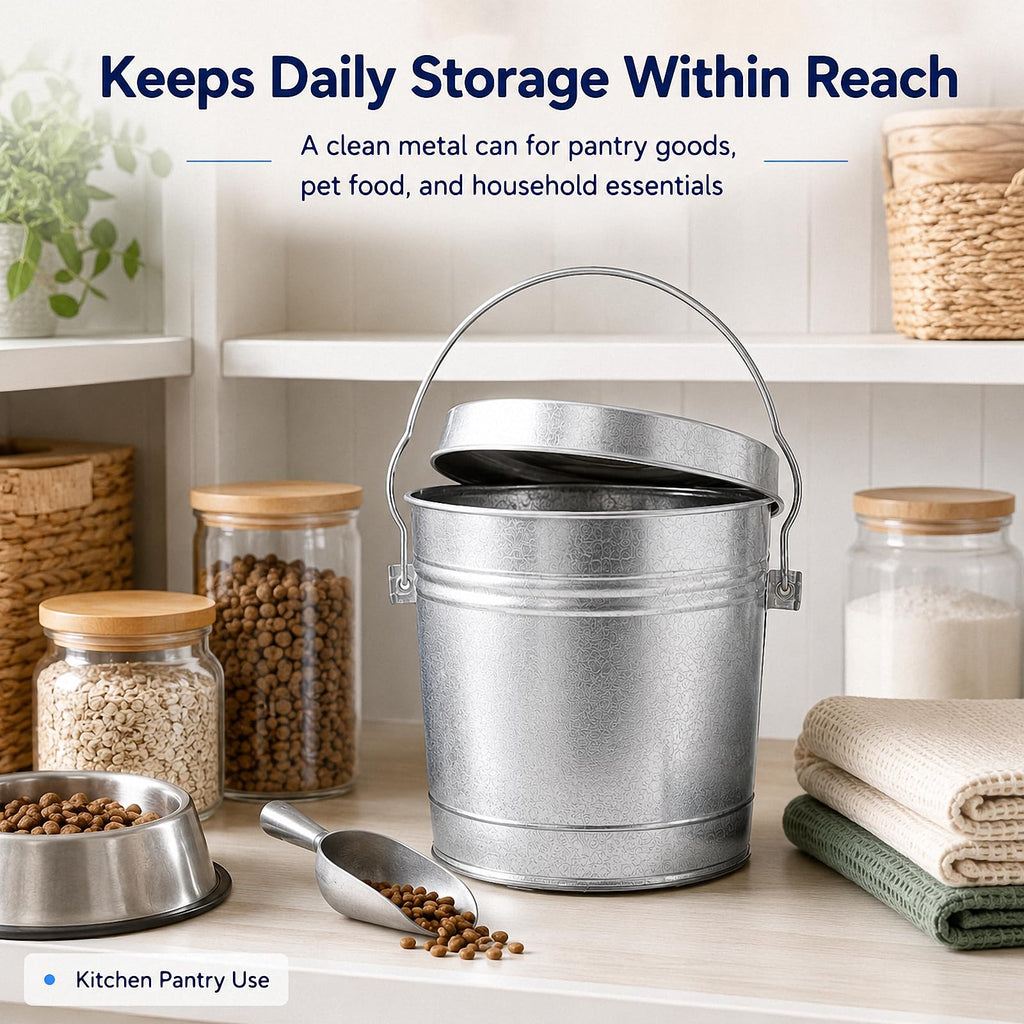 6 Gallon Galvanized Steel Storage Can with Locking Lid T597716