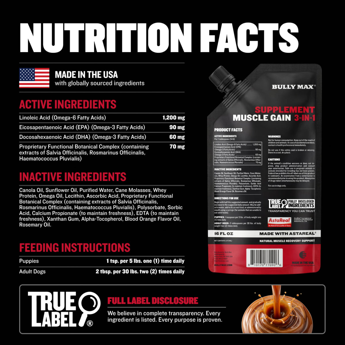 Liquid Dog Muscle Builder Supplement 16 oz P853