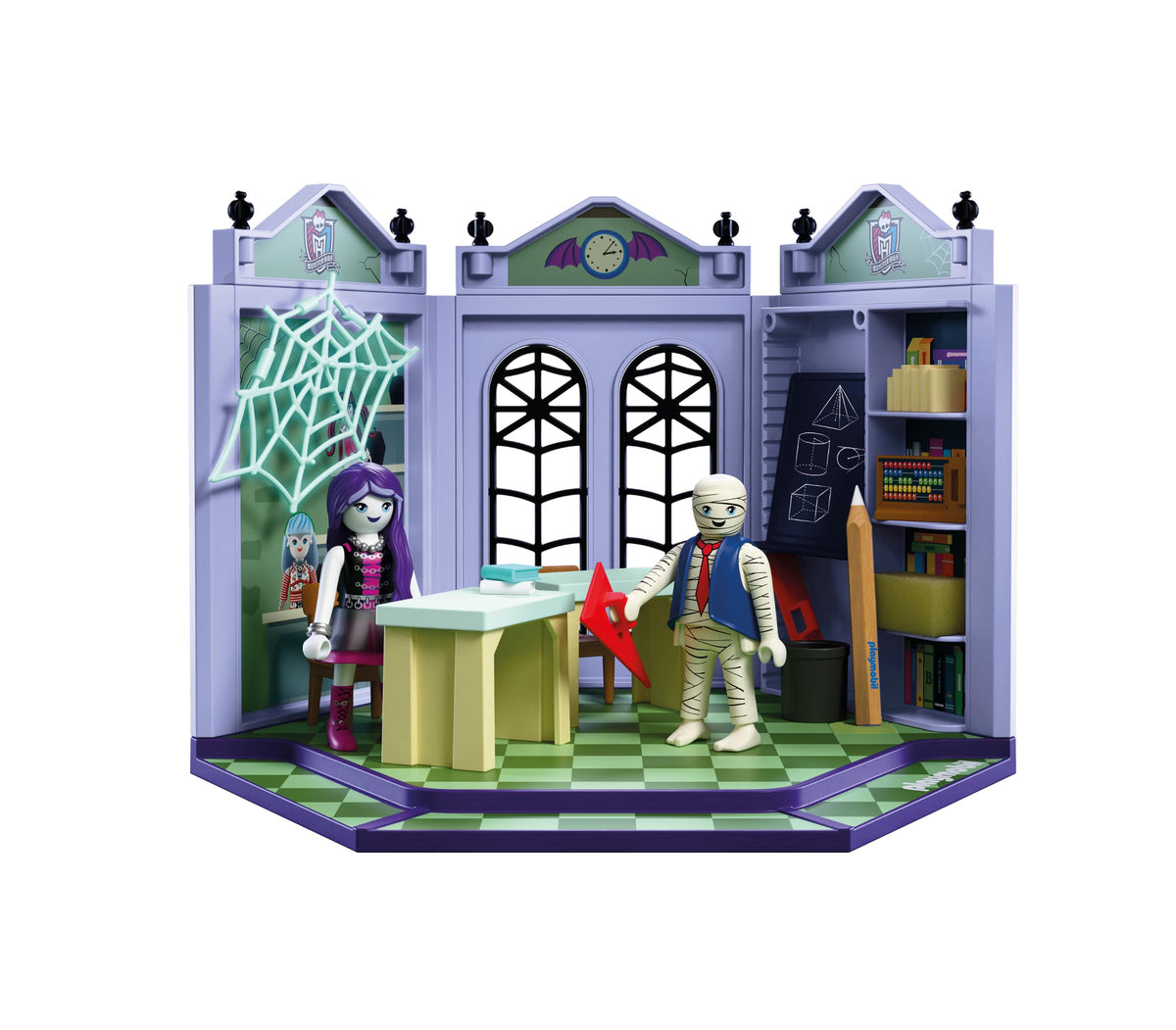 Monster High Classroom Playset with Blackboard & Glow‑in‑the‑Dark Spider Web A126440