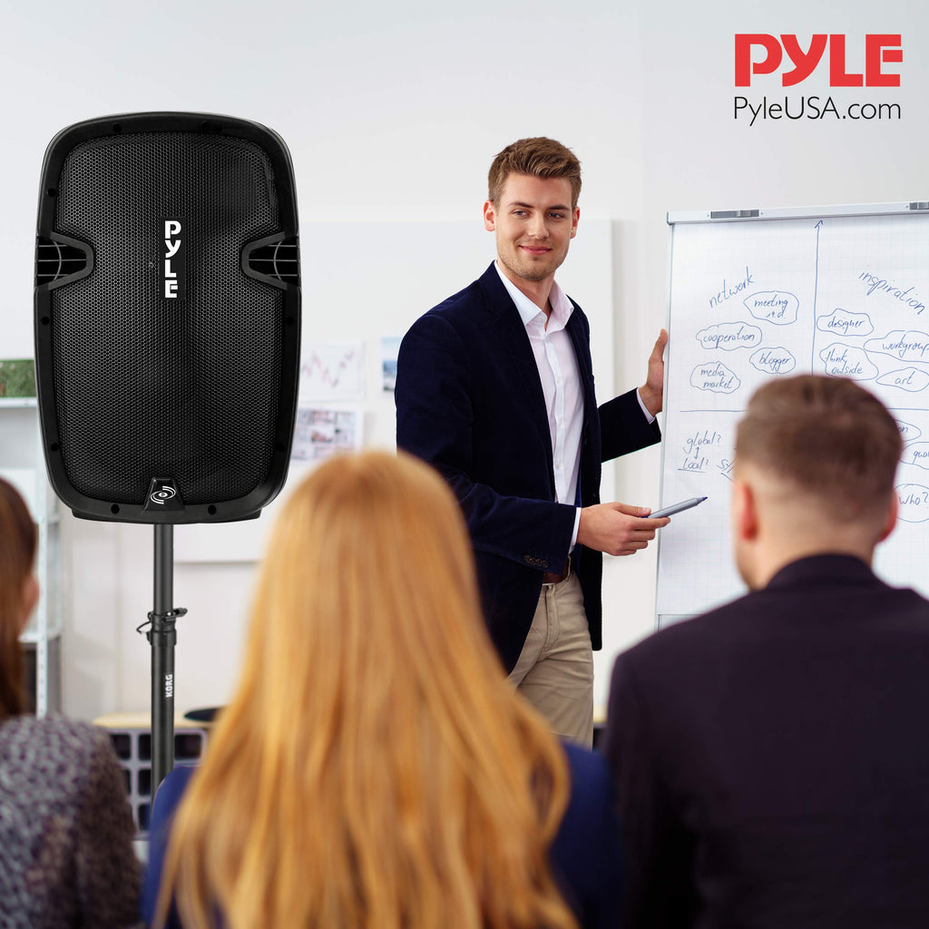 15-inch Portable PA Speaker System with 2 UHF Microphone H6953