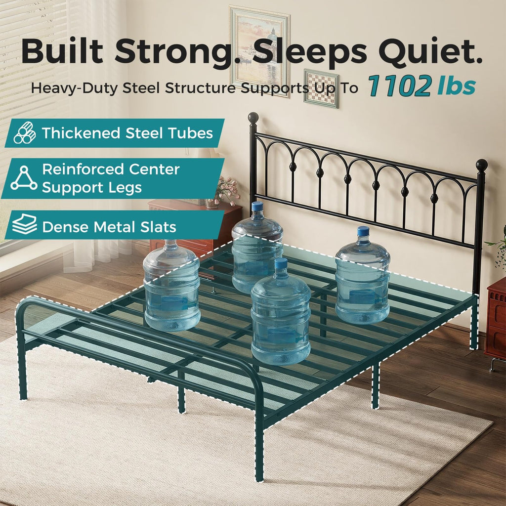 Queen Metal Bed Frame with Headboard T9260