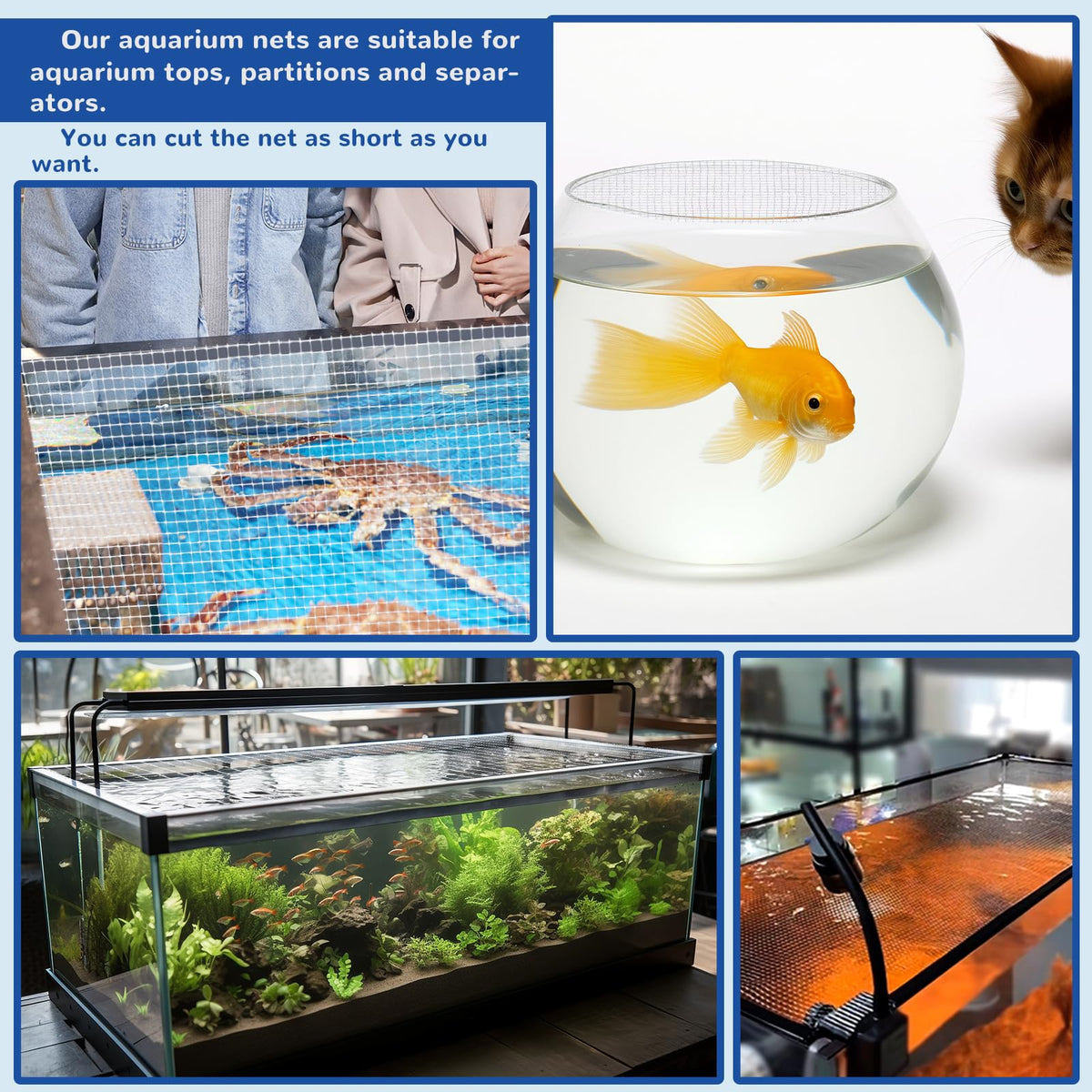 4 x 5 feet Clear Mesh Netting Aquarium Lid M761