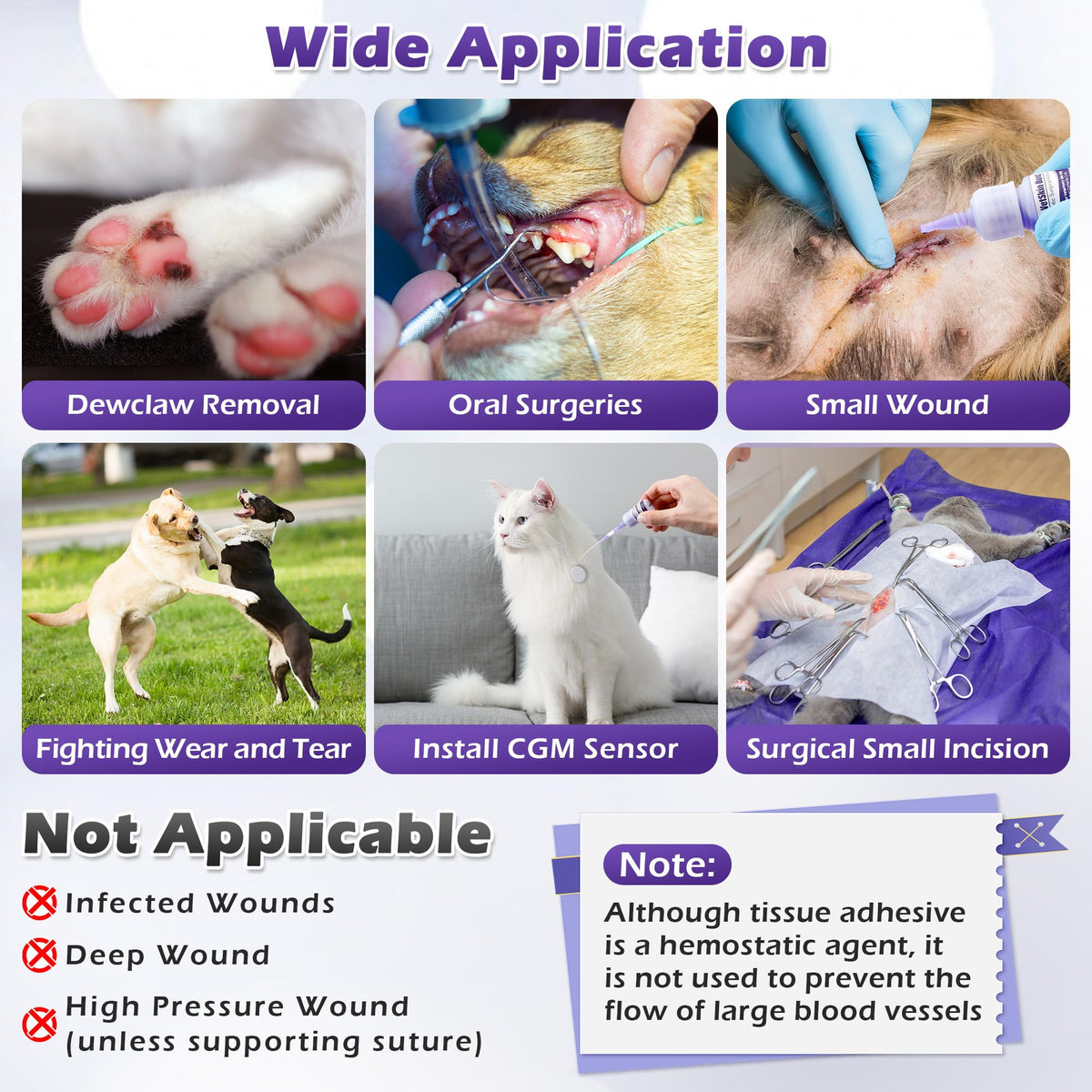 3ml Veterinary Surgical Skin Glue with 10 Applicators H9116