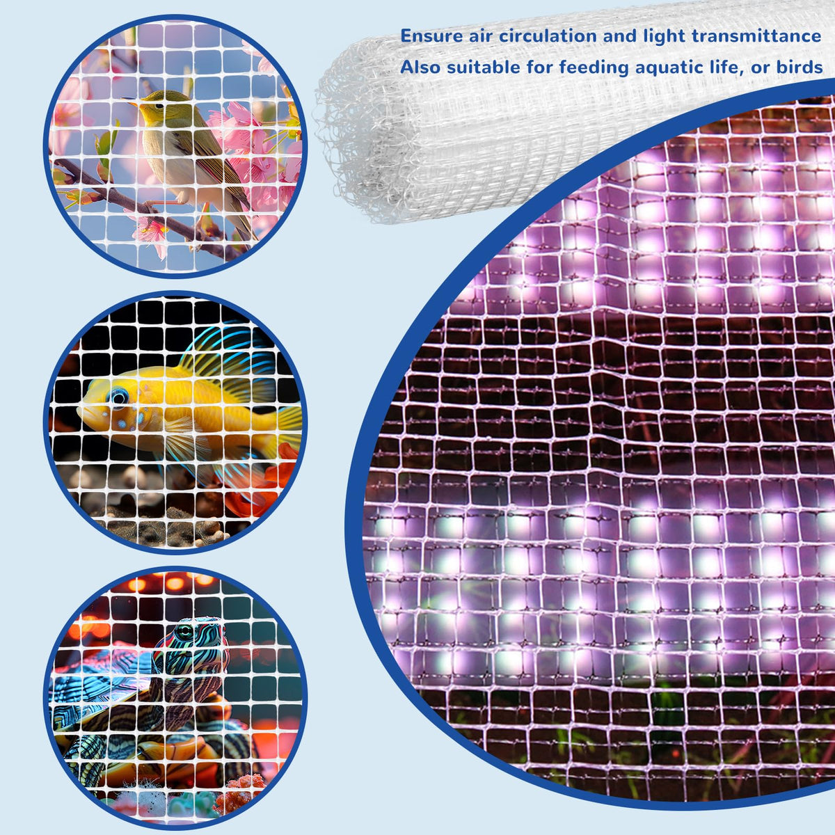 4 x 5 feet Clear Mesh Netting Aquarium Lid M761