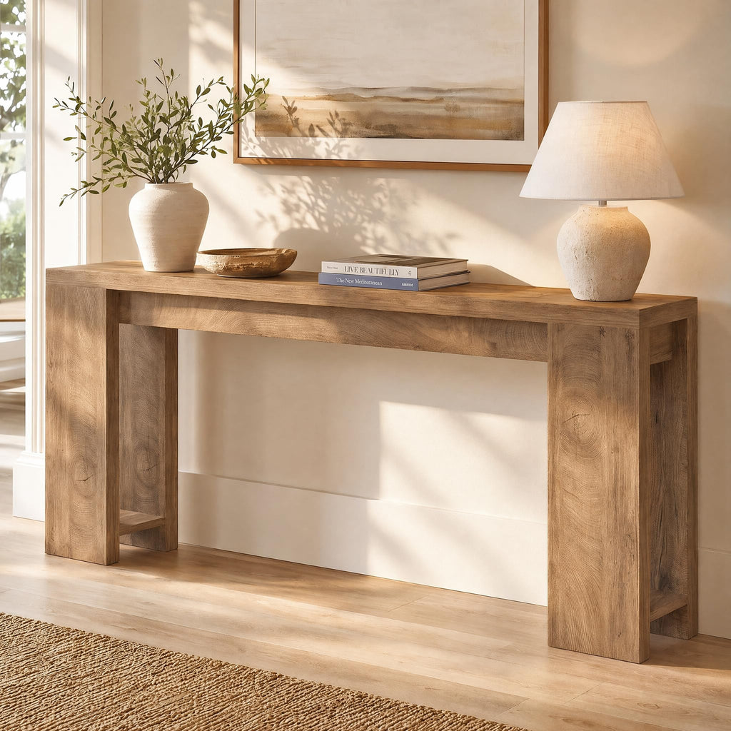 70.9-Inch Light Brown Console Table C4881