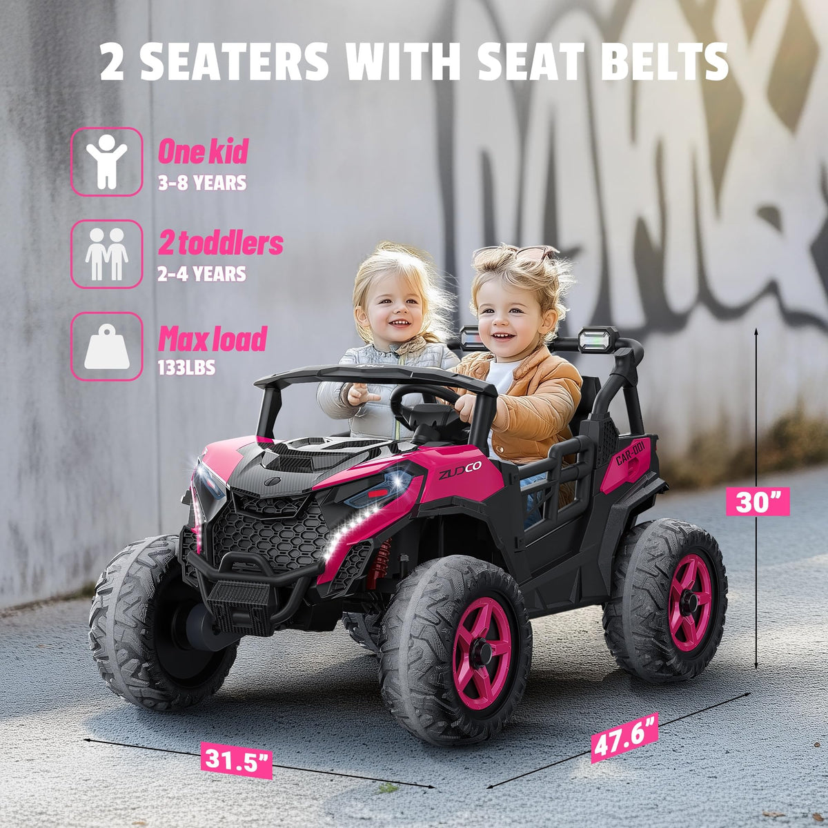 24V 4WD 2 Seater Ride on Toy Car T82953