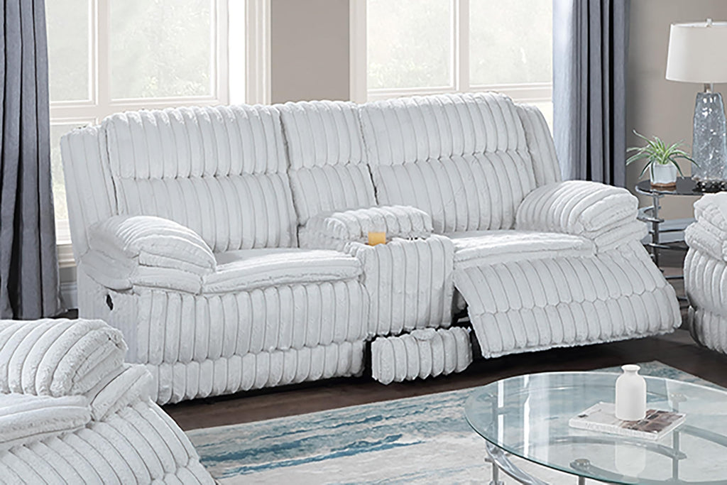 Light Gray Corduroy Manual Motion Loveseat Z81486