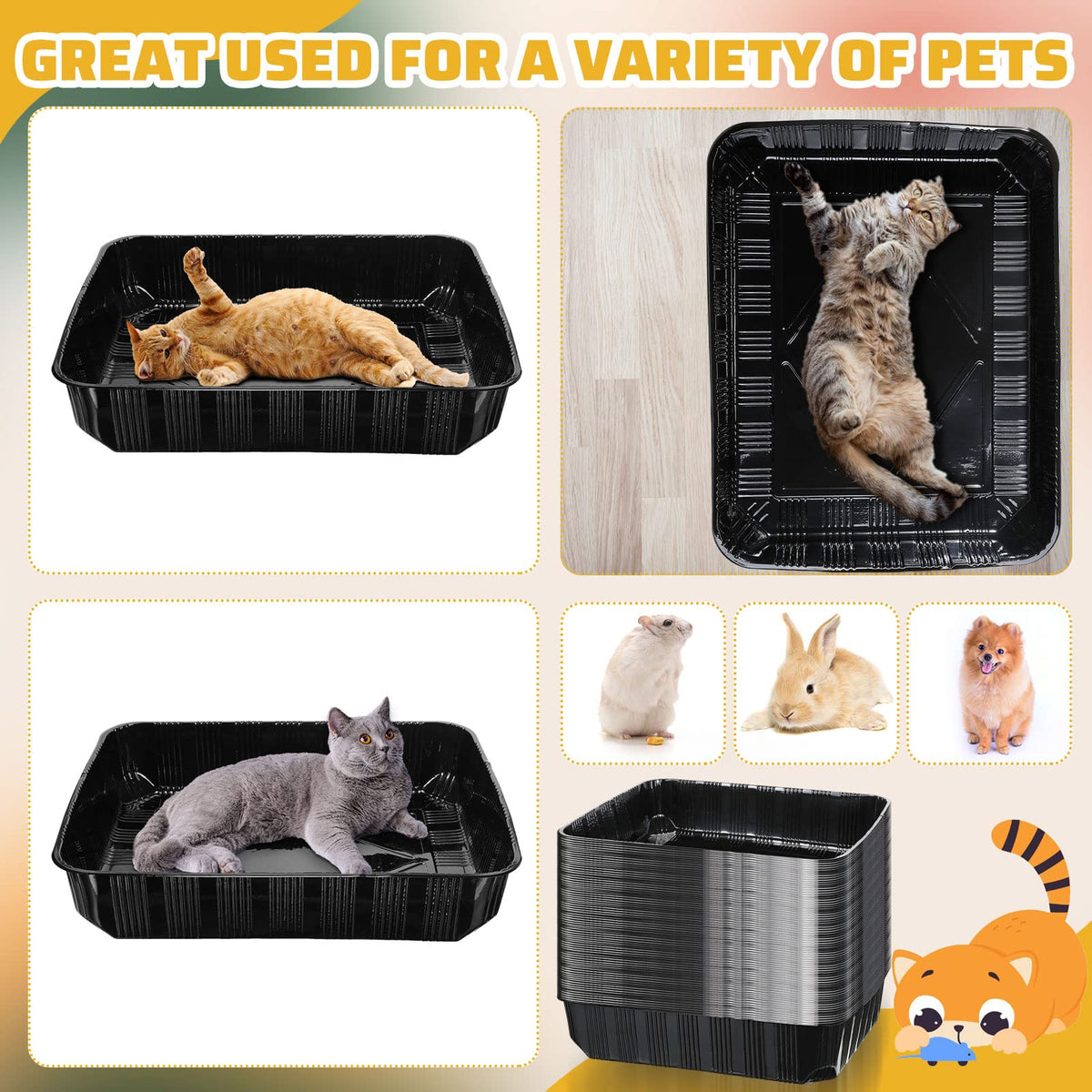 50 Pack Disposable Cat Litter Box D496