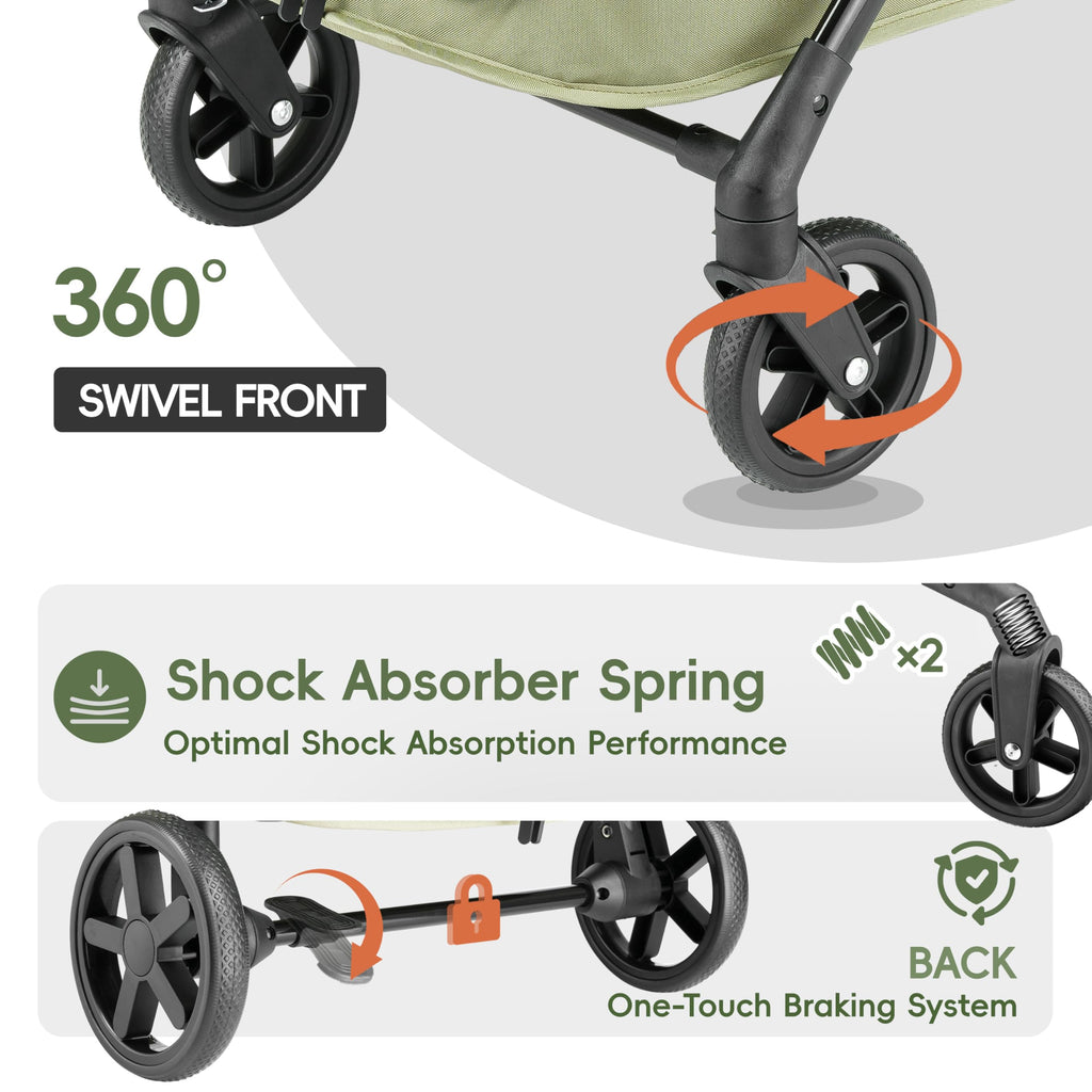 Foldable Pet Stroller Green Y81864
