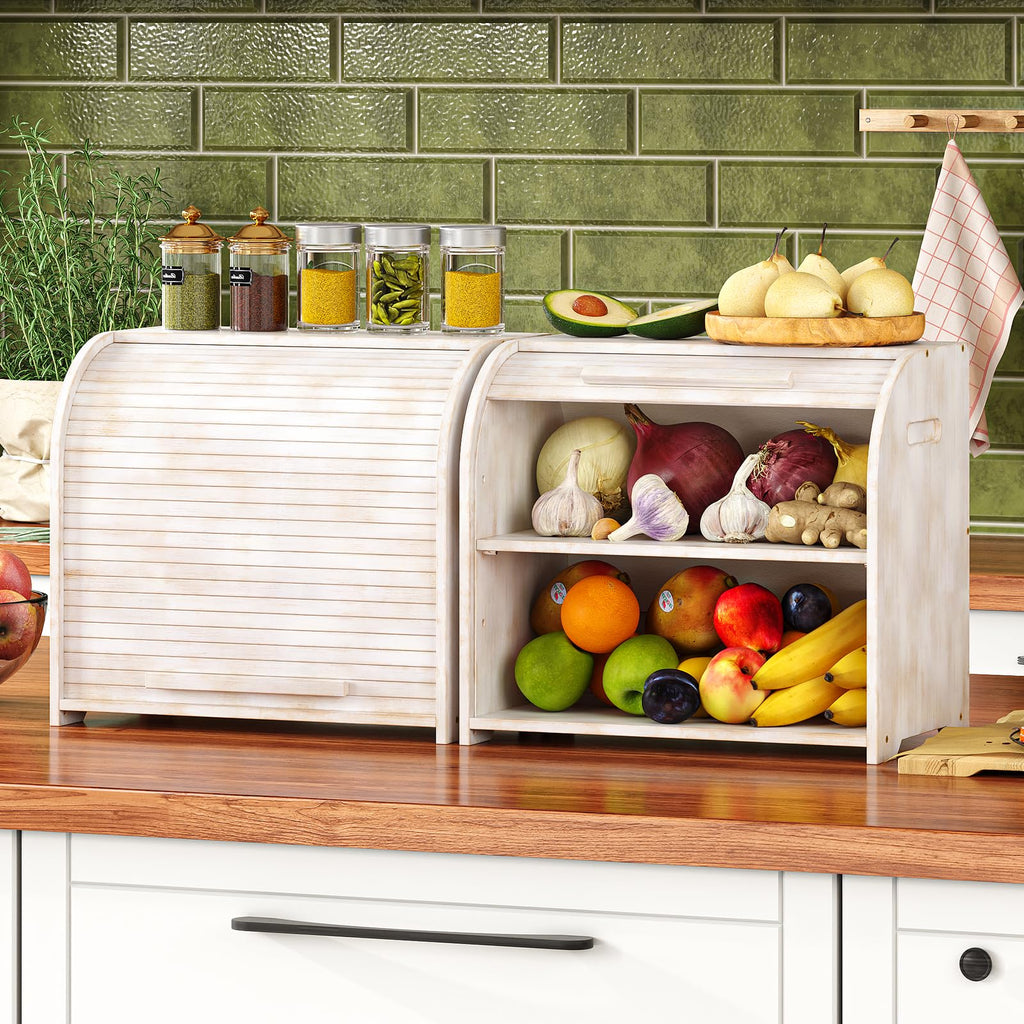 Bamboo Roll Top Bread Box J82898