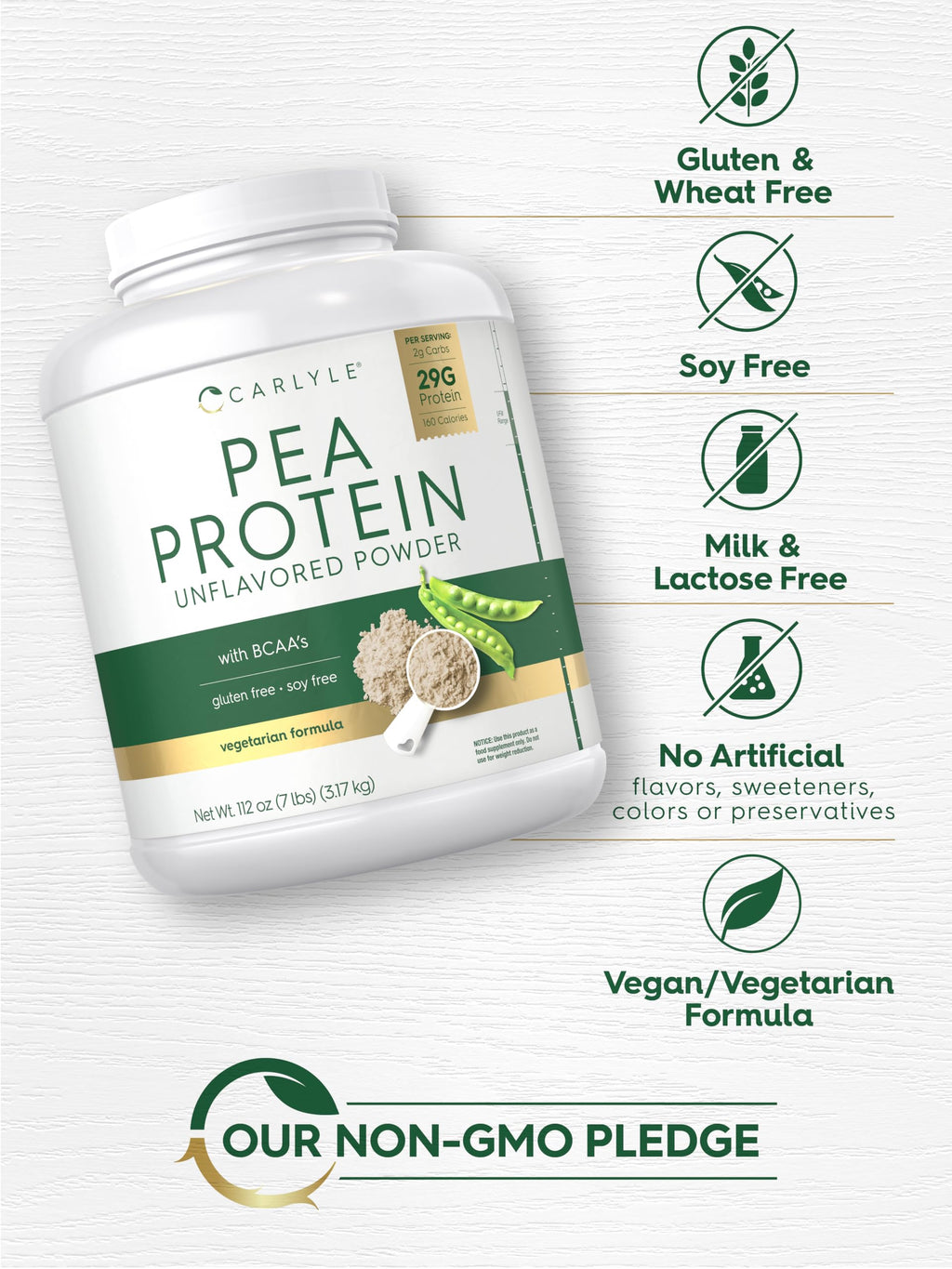 Pea Protein Isolate Powder 7lb Unflavored M33846