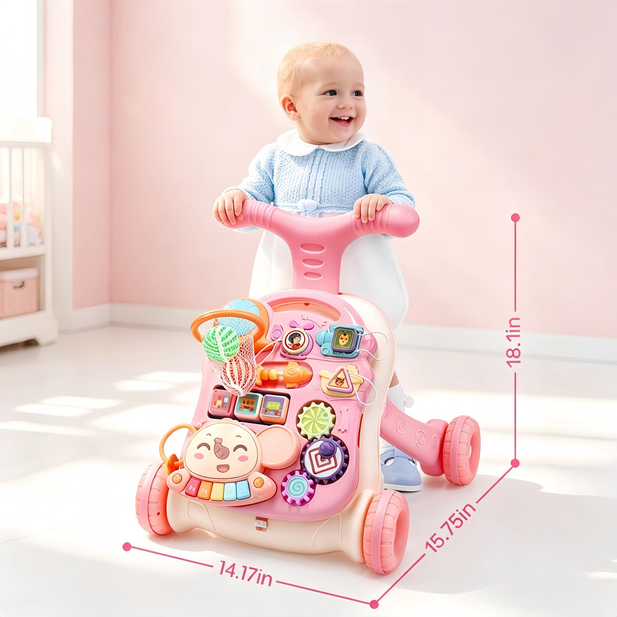 2-in-1 Baby Walker with Detachable Activity Center F514063