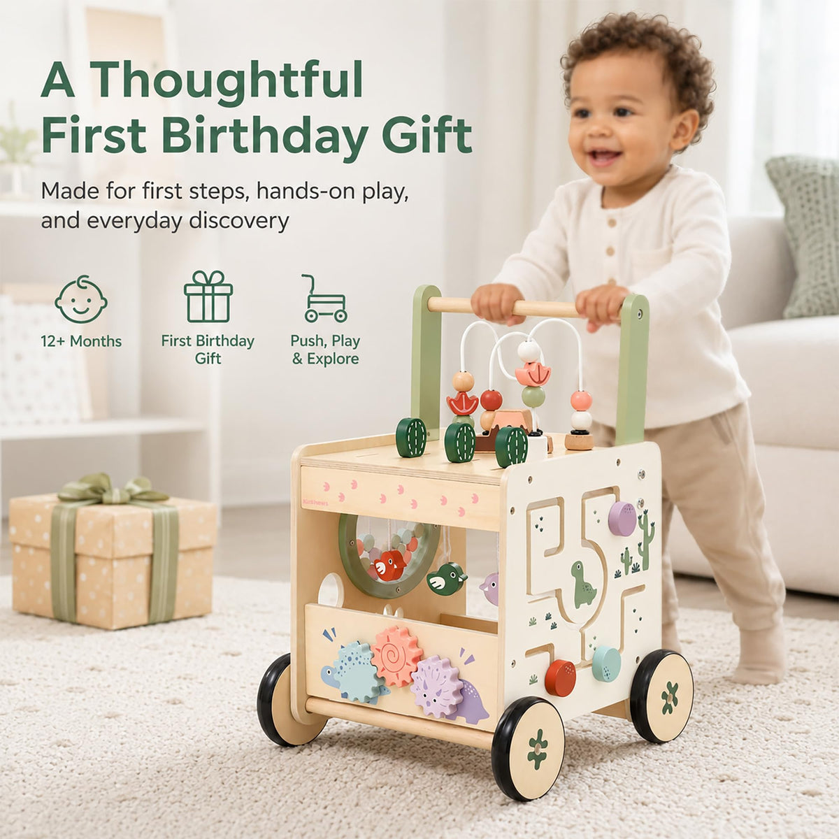 Wooden Baby Walker with Activity Center R242831