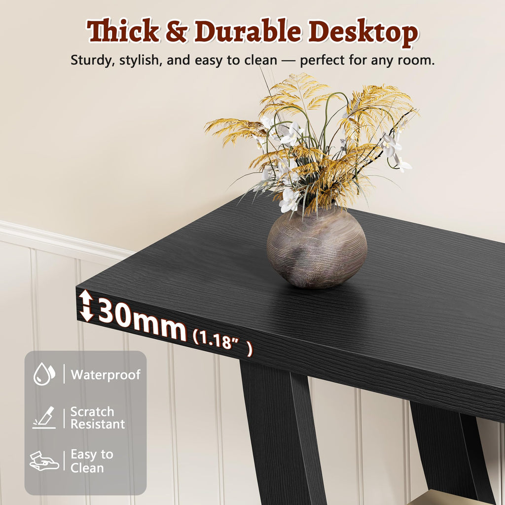 31.5" 3 Tier Black Console Table Q316744