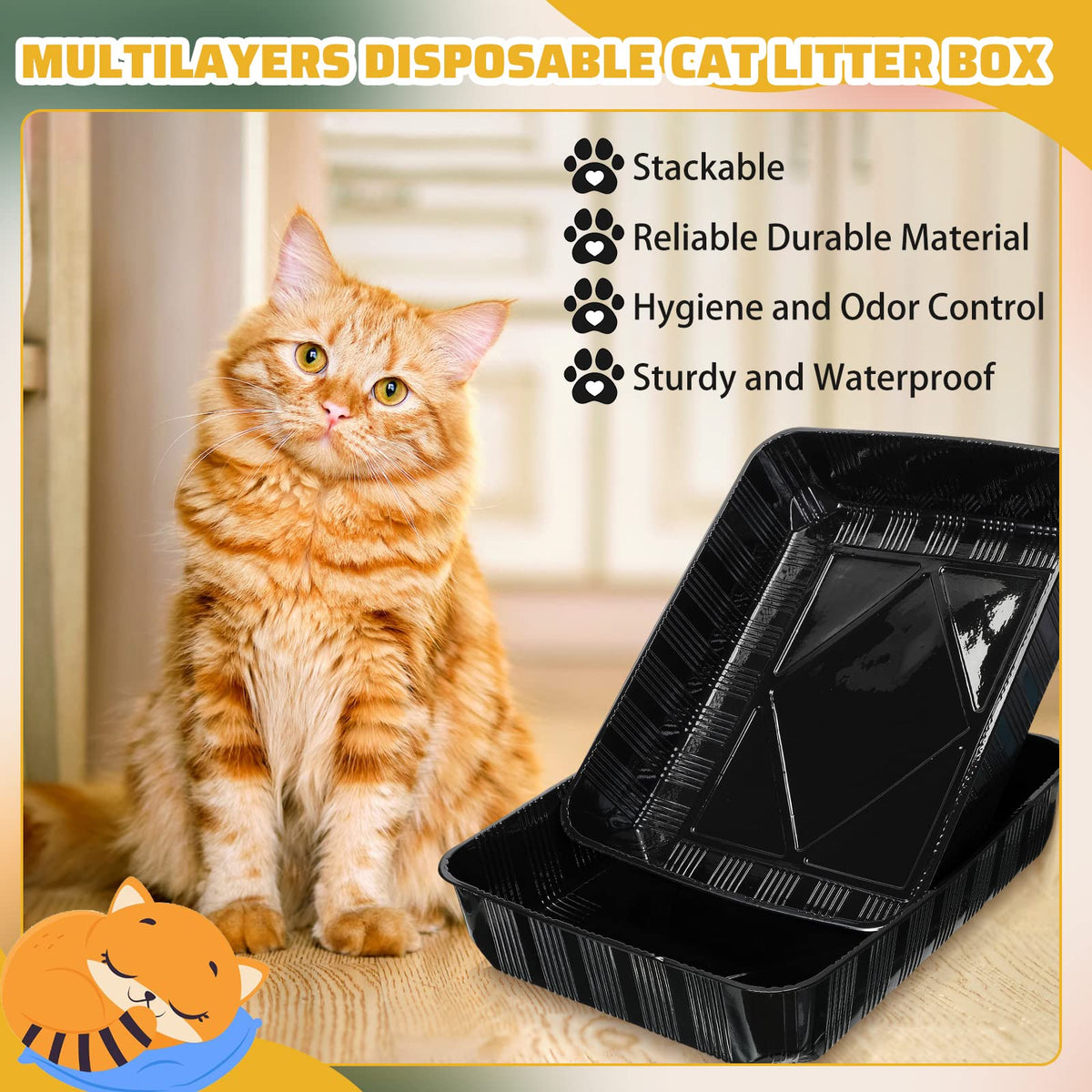 50 Pack Disposable Cat Litter Box D496