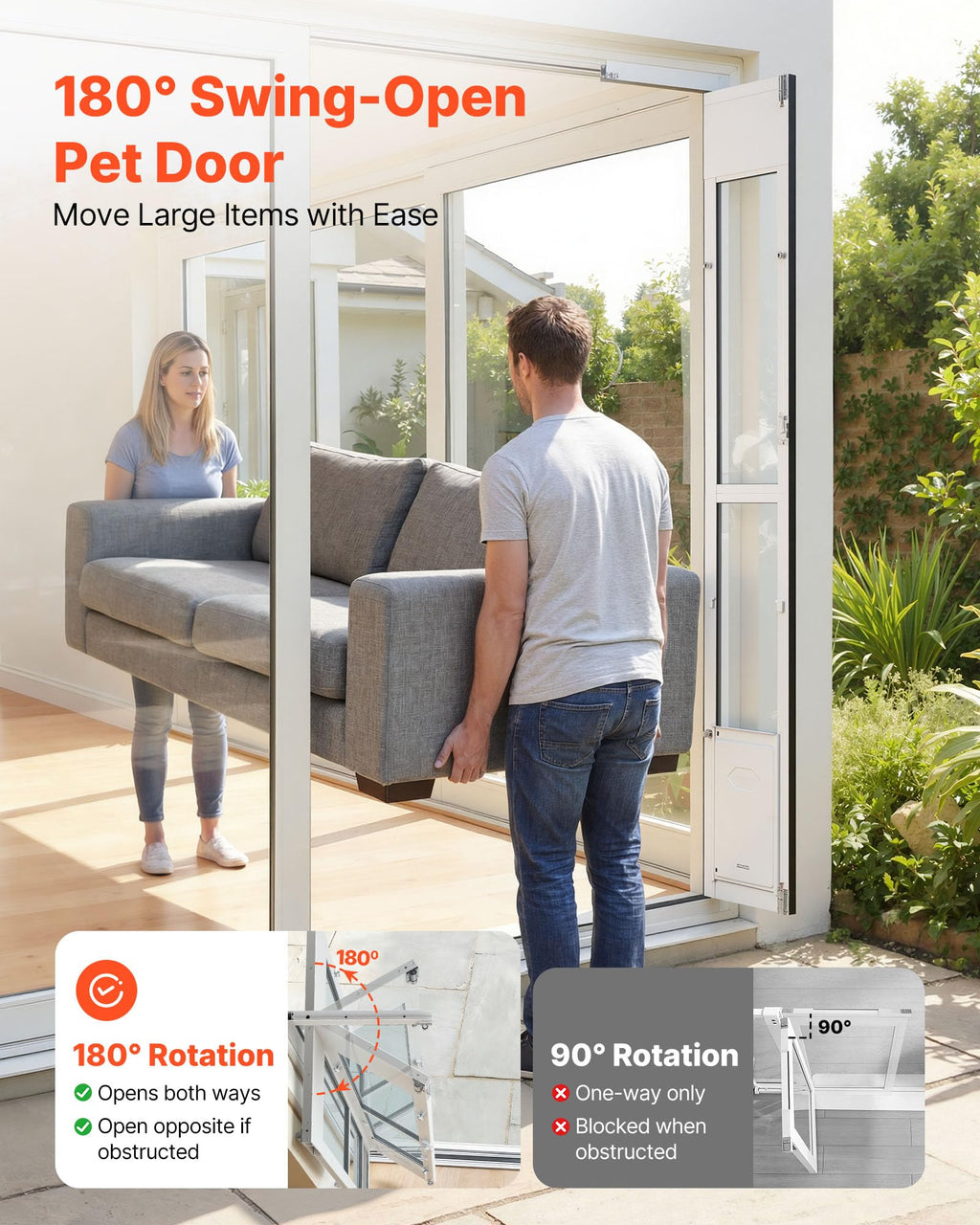 Sliding Glass Dog Door with Flap T4307