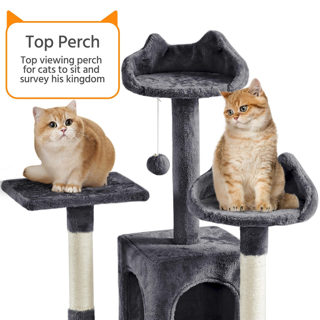 72in Dark Gray Cat Tree Tower with 2 Condos & 3 Perches K78895