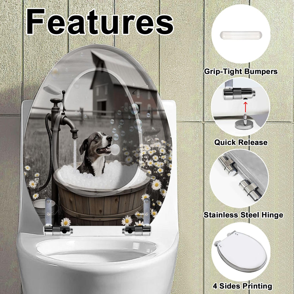 Elongated Slow Close Resin Toilet Seat Q642