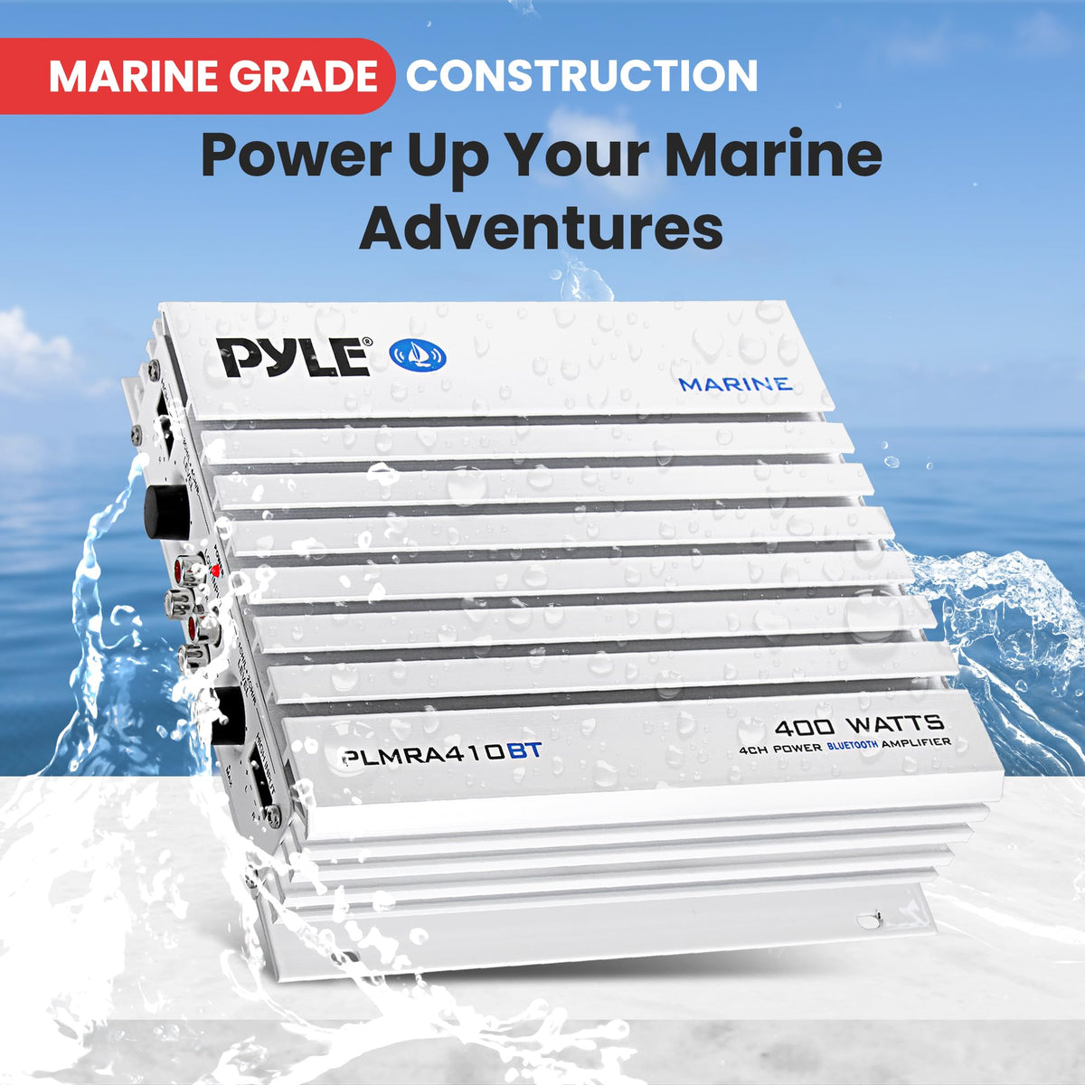 Waterproof 4 Channel 400W Bluetooth Marine Amplifier Q52859